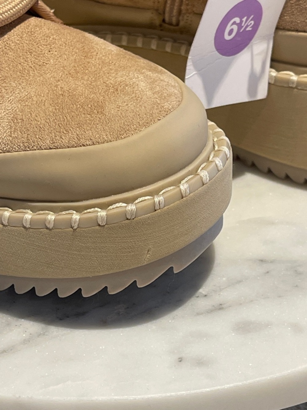 Universal Thread tan Suede Platform Lace-Up Ankle Boots 🥾 6 1/2 - Picture 8 of 8